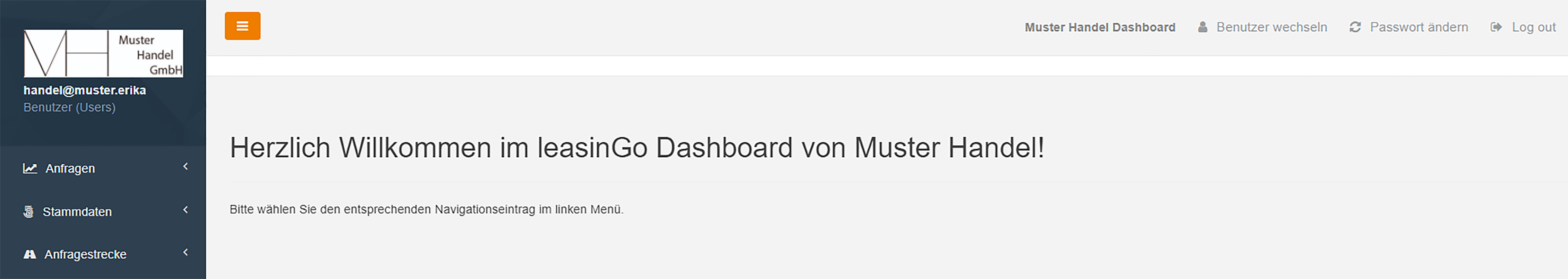 Herzlich Willkommen in Ihrem Dashboard zur Absatzfinanzierung