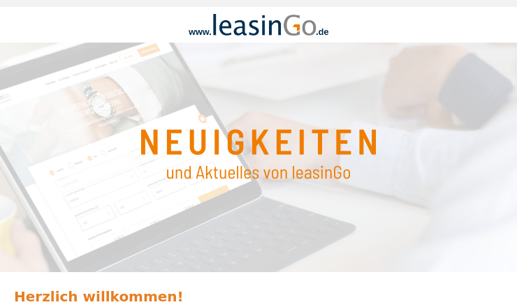 Screenshot Kalkulation, Onlineanfrage, Vertrag – taggleich mit leasinGo 🚀